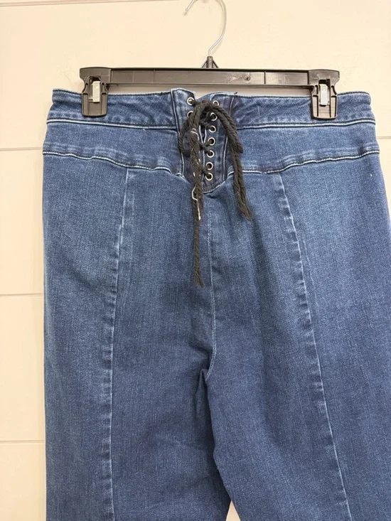 Free People We The Free Blue Crvy Super High Rise Flare Jeans 31 36460 - Picture 9 of 15